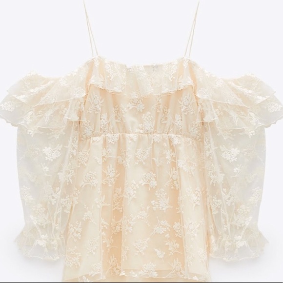 Zara Tops Zara Floral Embroidered Top Poshmark